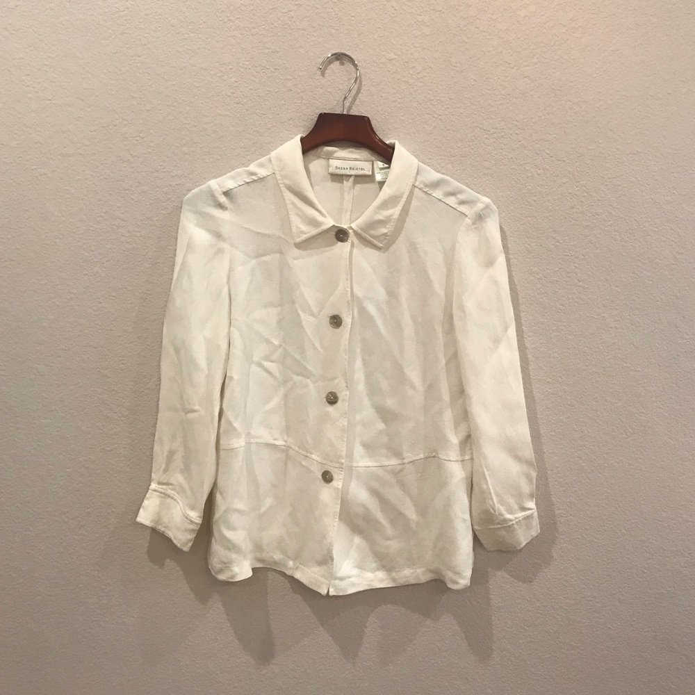 SUSAN BRISTOL ecru white bottom down top size 8
